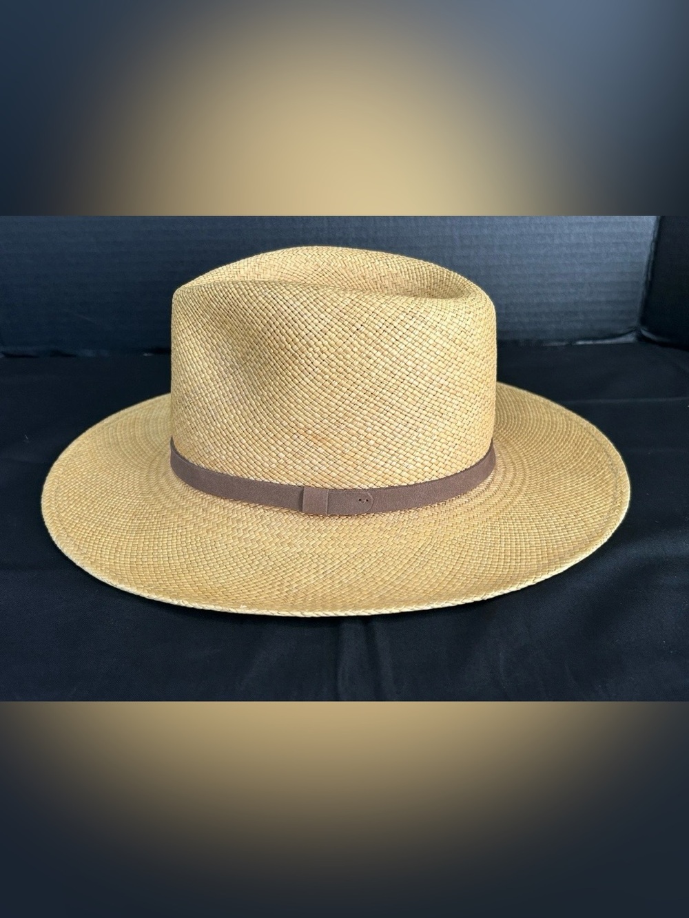 Jaxon Panama Straw Fedora Hat Woven In Ecuador Size 7-7 1/8